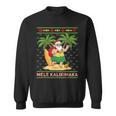 Mele Kalikimaka Retro Santa Shaka Hawaii Ugly Christmas Sweatshirt