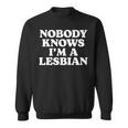 Nobody Knows I'm A Lesbian Gay Lgbtq ユーモア プライド 月 長袖tシャツ スウェットシャツ