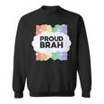 Proud Brah ゲイプライドフラッグ ジェンダー平等 パステルブラ 長袖tシャツ スウェットシャツ