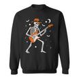 Skeleton Playing Guitar Guitarist Rock Halloween Skeleton Sweatshirt