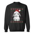 Ugly Christmas Sweater Rabbit Lover Santa Hat Holiday Sweatshirt