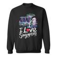 「I Loveingapore Citykyline」とマーライオンのデザイン。 スウェットシャツ