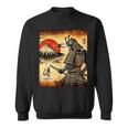 「夜明けの富士山と壮大な侍戦士」 スウェットシャツ