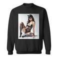 セクシーガールグラフィックtシャツ-猫マスクv2のセクシーなピンナップガール スウェットシャツ