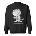ネコ ねこ ランニング 子猫 ペット おもしろ 動物 ランナー イラスト スウェットシャツ