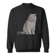 ブリティッシュショートヘアの猫 長袖tシャツ スウェットシャツ