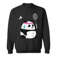 疲れきったバドミントンパンダ 面白いかわいいシャトルコック動物 スウェットシャツ