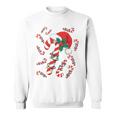Red And White Candy Cane Santa Christmas Xmas Lights Sweatshirt