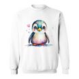 ちょっと可愛い赤ちゃんペンギンの鳥とハートのペンギン。 スウェットシャツ