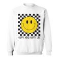 ハッピーマインド ハッピーライフ 70年代 スマイルチェック ハッピースマイルフェイス スウェットシャツ