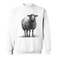 羊 アニマルプリント 動物園 ドローイング アート 絵画 羊 スウェットシャツ