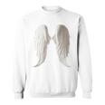 背面にリアルな白い天使の羽。 スウェットシャツ