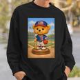 Cool Teddy Bear Baseball Player Illustration Graphic s スウェットシャツ 彼への贈り物