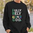 Frog Fully Rely On God 面白いレトロラブハートカエル愛好家 長袖tシャツ スウェットシャツ 彼への贈り物