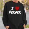 I Heart 愛 Pekpek フィリピンタガログ語 フィリピン フィリピン人 長袖tシャツ スウェットシャツ 彼への贈り物
