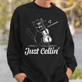 Just Cellin チェロ奏者 猫の音楽家 チェロを演奏 チェロ奏者 スウェットシャツ 彼への贈り物