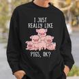 Love Pig シャツ レディース 豚 ギフト 豚 メンズ キュート 豚 スウェットシャツ 彼への贈り物