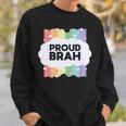 Proud Brah ゲイプライドフラッグ ジェンダー平等 パステルブラ 長袖tシャツ スウェットシャツ 彼への贈り物