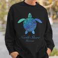 Save The Hawaii ウミガメ ハワイアン ブルー トライバル タートル ホヌ 長袖tシャツ スウェットシャツ 彼への贈り物