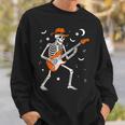 Skeleton Playing Guitar Guitarist Rock Halloween Skeleton Sweatshirt Gifts for Him