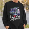 「I Loveingapore Citykyline」とマーライオンのデザイン。 スウェットシャツ 彼への贈り物