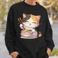 わがまま猫 ねこ ラーメン好き かわいい おもしろ マンガ 長袖tシャツ スウェットシャツ 彼への贈り物