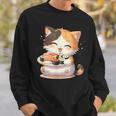 わがまま猫 寿司ねこ ラーメン好き かわいい おもしろ マンガ スウェットシャツ 彼への贈り物