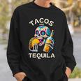タコスとテキーラ キャンディスカル シンコ・デ・マヨ ロス・ムルトス スウェットシャツ 彼への贈り物