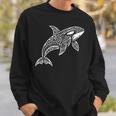 トライバル シャチ クジラ ハワイアン マオリ タトゥー オーシャン アート デザイン スウェットシャツ 彼への贈り物