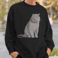 ブリティッシュショートヘアの猫 長袖tシャツ スウェットシャツ 彼への贈り物