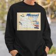 ミズーリ州、マップフラッグアーチブルーバードフラワーランドマーク スウェットシャツ 彼への贈り物