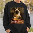 ラーメン猫 シャム猫 ラーメンを食べるラーメン泥棒 グランジ スウェットシャツ 彼への贈り物