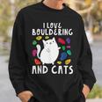ロッククライミングホールズ クライマー キュート I Love ボルダリングと猫 スウェットシャツ 彼への贈り物