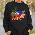 旗のヤシの木のお土産とフィリピンのヴィンテージメガネザル スウェットシャツ 彼への贈り物