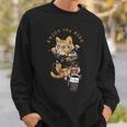 猫 おもしろ バイク オートバイ ねこ ライダース バイカー 面白い ネコ 長袖tシャツ スウェットシャツ 彼への贈り物