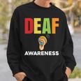 補聴器 耳障がいサポート 聴覚障害者への意識 長袖tシャツ スウェットシャツ 彼への贈り物