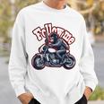 Followmeバイクに乗るゴリラのバックプリントデザイン スウェットシャツ 彼への贈り物