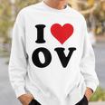 I Heart Ov Initials I Love OV First And Last Name O スウェットシャツ 彼への贈り物