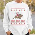 Ho Ho Ho Santa Riding Capybara Ugly Christmas Sweater Sweatshirt Gifts for Him