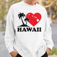 I Love Hawaii ハワイアンハートパーム レディース メンズ ボーイズ ガールズ スウェットシャツ 彼への贈り物