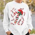 Red And White Candy Cane Santa Christmas Xmas Lights Sweatshirt Gifts for Him