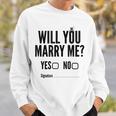 Will You Marry Me Wedding おもしろプロポーズ スウェットシャツ 彼への贈り物