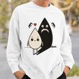かわいい影モンスター コントラスト イラスト 長袖tシャツ スウェットシャツ 彼への贈り物