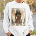 バックプリントtシャツ セクシーなブルネットエンジェルピンナップガール 長袖tシャツ スウェットシャツ 彼への贈り物