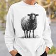 羊 アニマルプリント 動物園 ドローイング アート 絵画 羊 スウェットシャツ 彼への贈り物