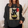 Anime Cat Ramen Japanese Cat Graphic Anime Sweatshirt Gifts for Her