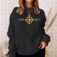 Deus Vult Knights Templar Jerusalem Cross Catholic Faith Sweatshirt Gifts for Her