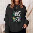 Frog Fully Rely On God 面白いレトロラブハートカエル愛好家 長袖tシャツ スウェットシャツ 彼女への贈り物