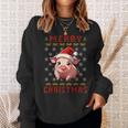 Pig Christmas Ugly Sweater Santa Hat Pig Lover Xmas Sweatshirt Gifts for Her