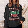 I Come In Peace I'm Peace Matching Ugly Christmas Sweater Sweatshirt Gifts for Her I Come In Peace I'm Peace Matching Ugly Christmas Sweater Sweatshirt Gifts for Her